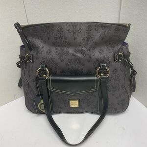 Disney Dooney Bourke Haunted Mansion Wallpaper Smith Bag Purse - Purple Lining
